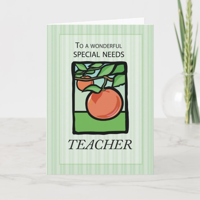 Special Needs Teacher Thank You, Apple You Card (Front)
