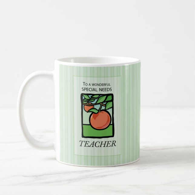 Special Needs Teacher Thank You Gift Mug, Apple Coffee Mug (Left)
