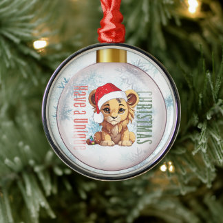 Special needs | Unique Christmas | Cute Lion Metal Ornament