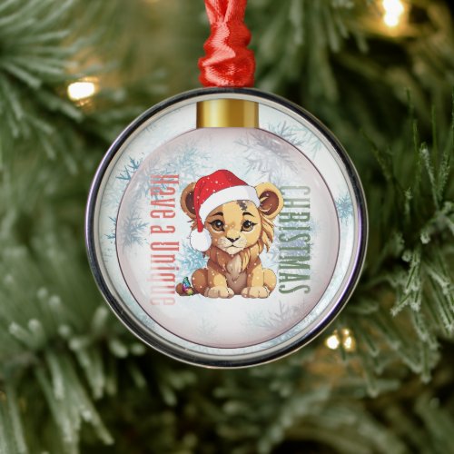 Special needs  Unique Christmas  Cute Lion Metal Ornament