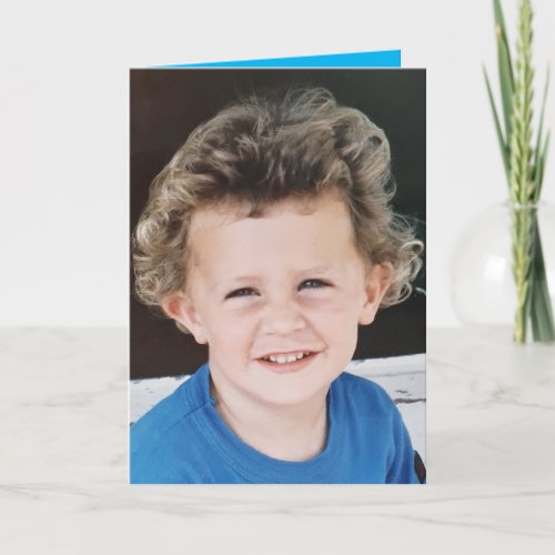 Special nephew blue white photo birthday card
