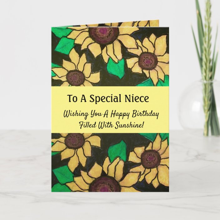 Special Niece Birthday Cheerful Sunflowers Card