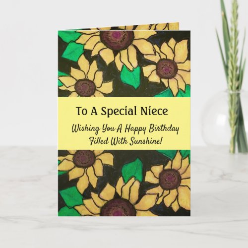 Special Niece Birthday Cheerful Sunflowers Card