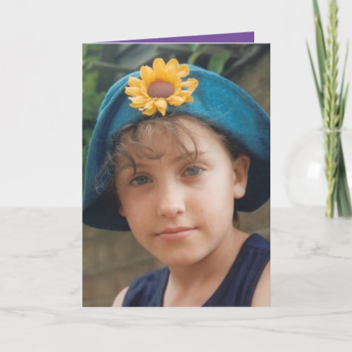 Special niece purple white photo birthday card