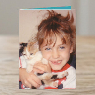 Special niece turquoise peach photo birthday card