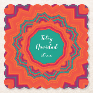 Special Occasion Birthday Christmas Kwanzaa Orange Paper Coaster