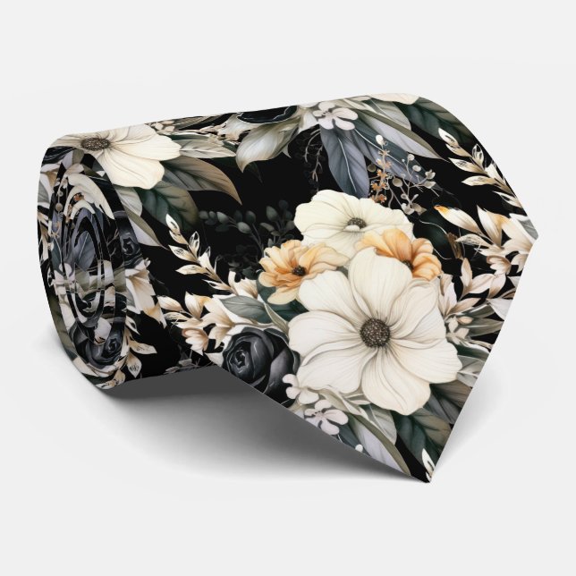 Special Occasion Floral Neck Tie | Modern & Formal (Rolled)