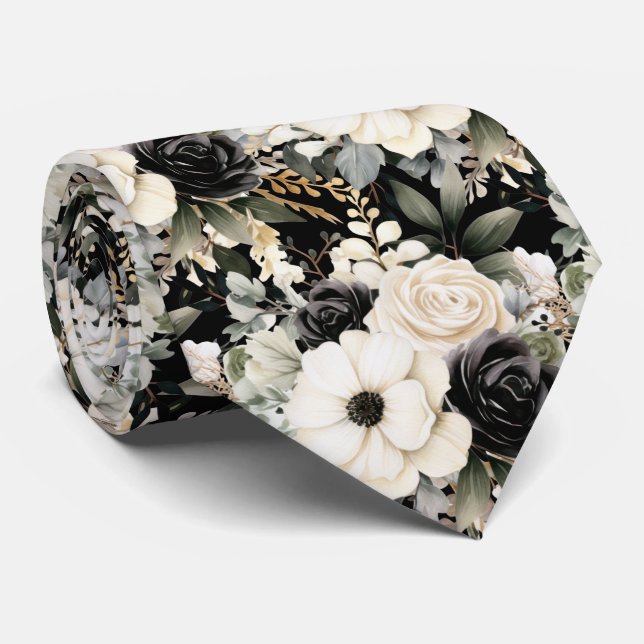 Special Occasion Floral Neck Tie | Modern & Formal (Rolled)