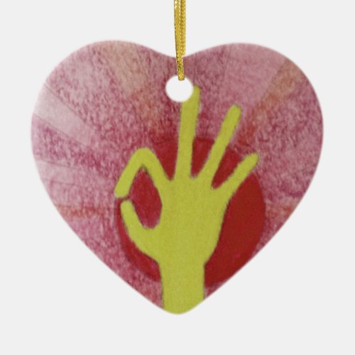 Special occasion nice lovely excellent hand signal ceramic ornament