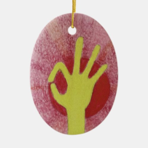 Special occasion nice lovely excellent hand signal ceramic ornament