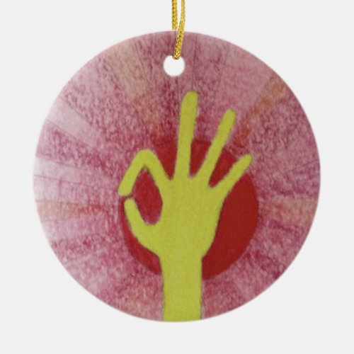 Special occasion nice lovely excellent hand signal ceramic ornament