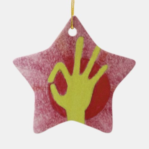 Special occasion nice lovely excellent hand signal ceramic ornament