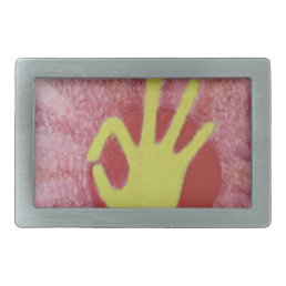 Special occasion nice lovely excellent hand signal rectangular belt buckle