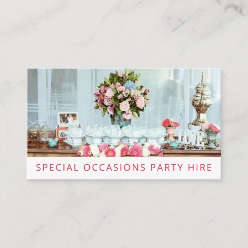 Special Occasion Party Supply Event Hire Business Card