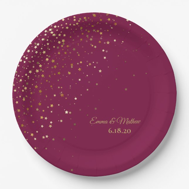 Special Occasion Personalized Petite Stars Paper Plates (Front)