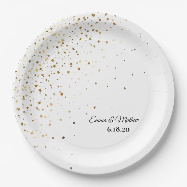 Special Occasion Personalized Petite Stars Paper Plates (Front)