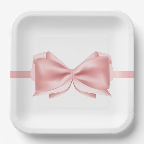 Special occasion pink bow printed paper plate
