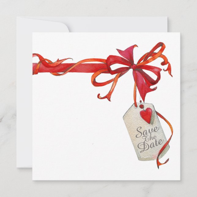 Special Occasion Red Ribbon and Rose Invitation (Front)