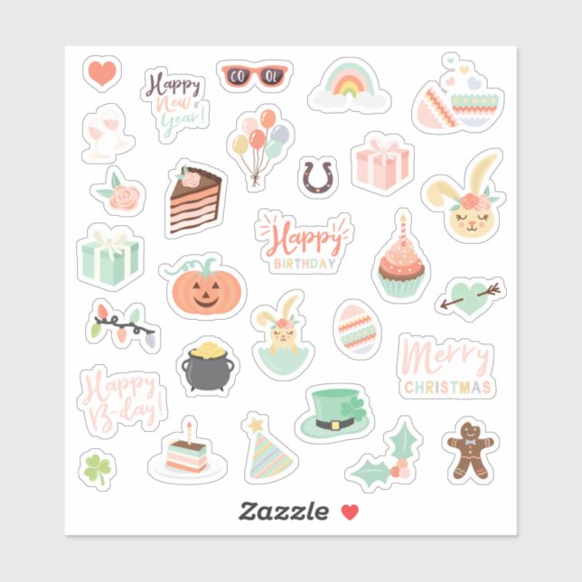 Special Occasions Holiday Celebration Sticker Set (Sheet)