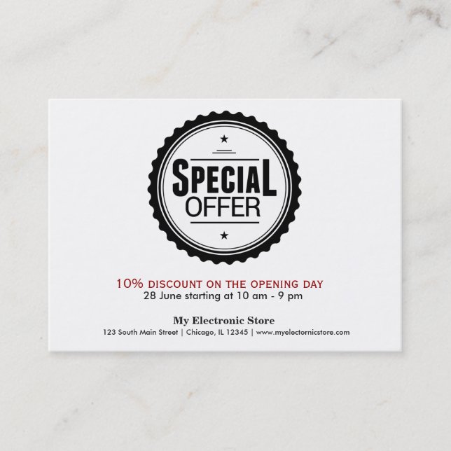 Special Offer Business Card (Front)