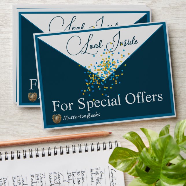 Special Offers Confetti Blue Logo Envelope (Stacked)