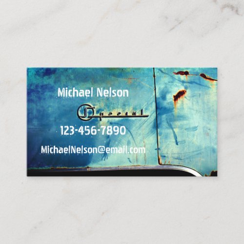 Special Old Rusty American Car Details Business Card