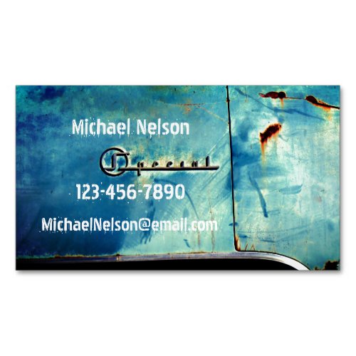 Special Old Rusty American Car Details  Business Card Magnet