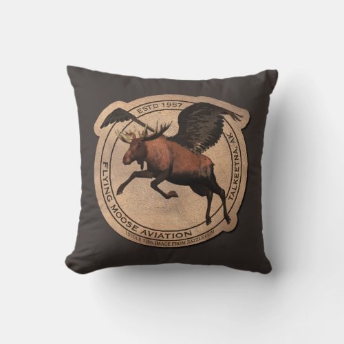 Special Op Number 2 Flying Moose Aviation Patch Throw Pillow