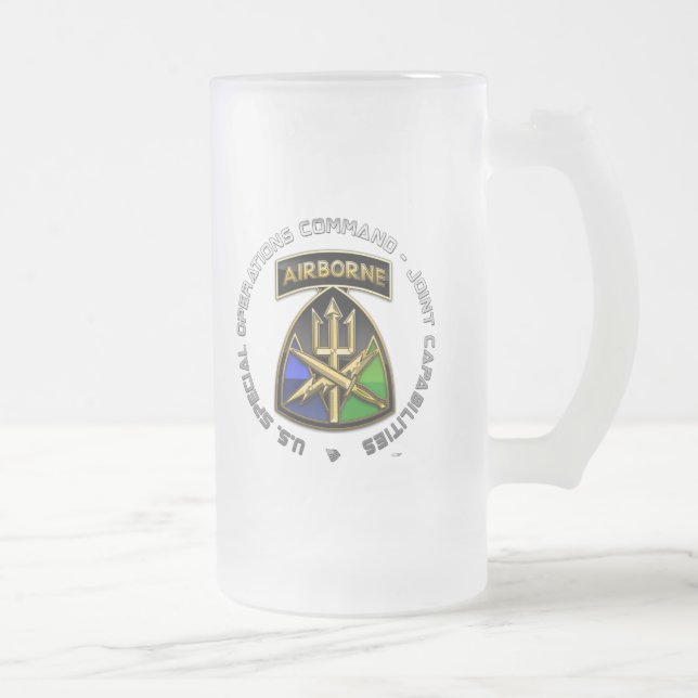 Special Operations Command – Joint Capabilities Frosted Glass Beer Mug (Right)