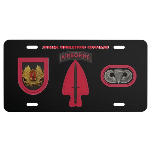 SPECIAL OPERATIONS COMMAND LICENSE PLATE