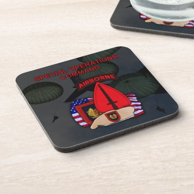 special operations command socom vets Cork Coaster (Left Side)