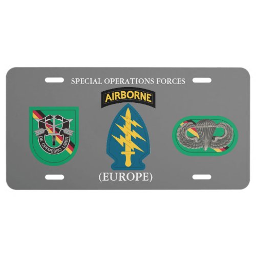 SPECIAL OPERATIONS FORCES EUROPE  LICENSE PLATE