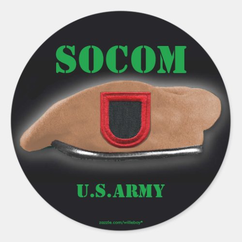 Special ops command socom beret flash vet Sticker