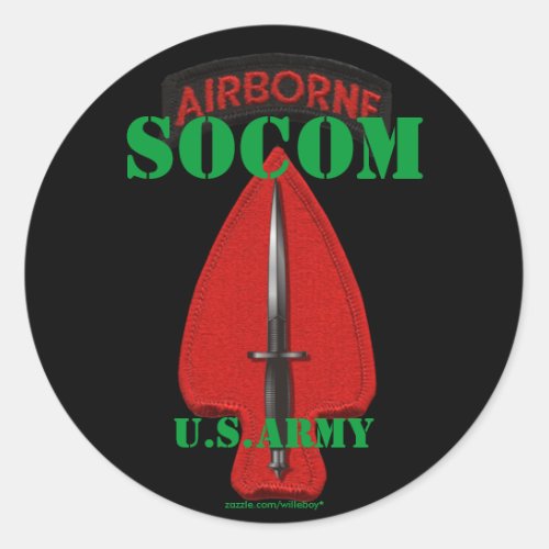 Special Ops USASOC PSYOP Veterans Vets Classic Round Sticker