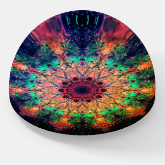 Special Orange and Green Mandala Paperweight
