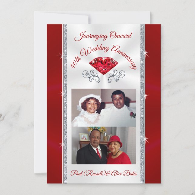 Special Order 40th Anniversary Invitations Alice (Front)