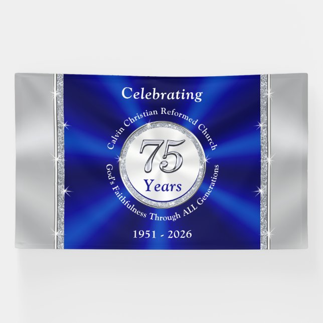 Special Order, Celebrating 75 Years, Church Banner (Horizontal)