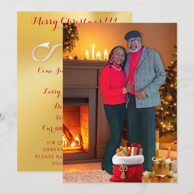Special Order, Christmas Anniversary Invitations (Front/Back)
