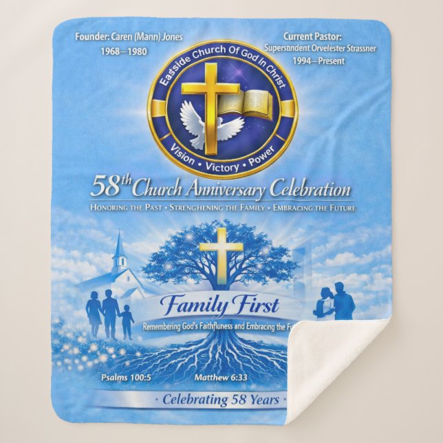 Special Order Church Anniversary Sherpa Blanket (Front)