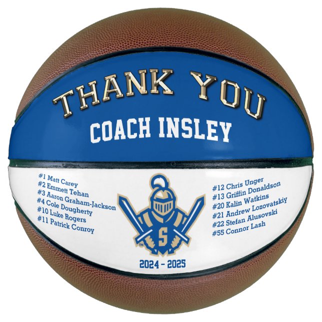 Special Order Customizable Basketball for Coach, (Front)