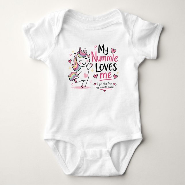 Special Order Customizable Unicorn Baby Bodysuit (Front)