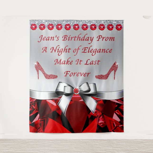 Special Order for Jean, Ruby Birthday Backdrop (Front)