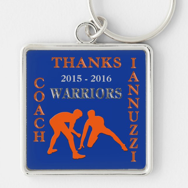 Special Orders Blue, Orange Wrestling Coach Gift Keychain (Front)