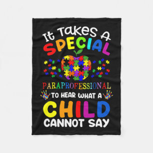 Special Paraprofessional Autism Awareness Fleece Blanket