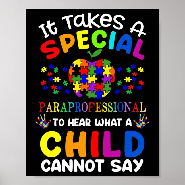Special Paraprofessional Autism Awareness  Poster (Front)