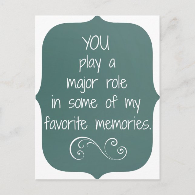 Special People and Favorite Memories Quote Postcard (Front)