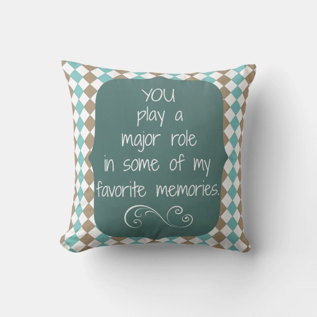 Special People and Favorite Memories Quote Throw Pillow (Front)