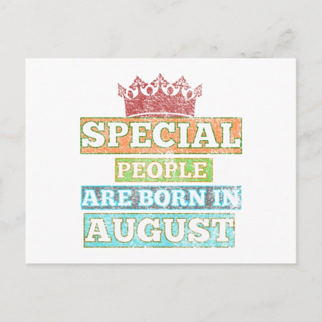 Special People Are Born In August- August Birthday Holiday Postcard (Front)