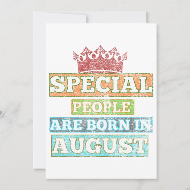 Special People Are Born In August- August Birthday Invitation (Front)