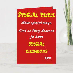Special people-Aunt birthday cards